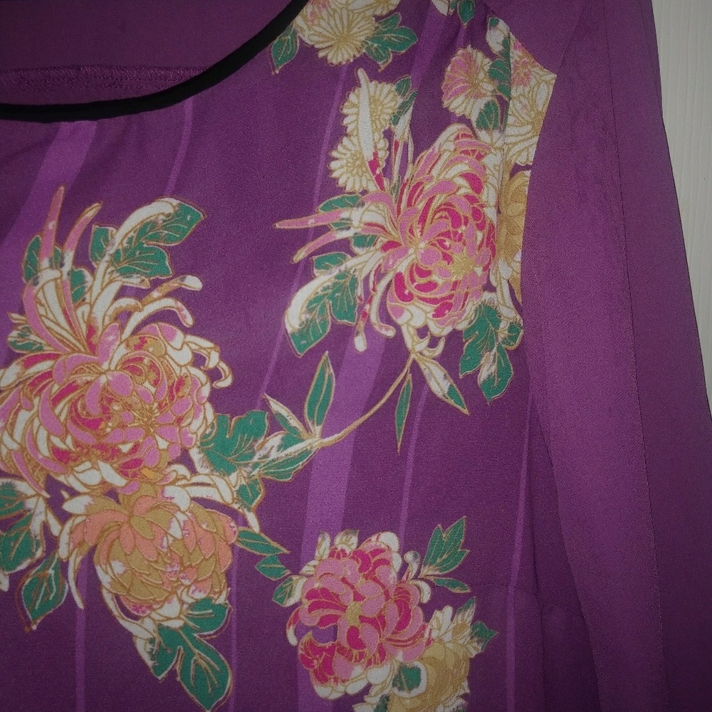 Purple floral Modcloth blouse 2X